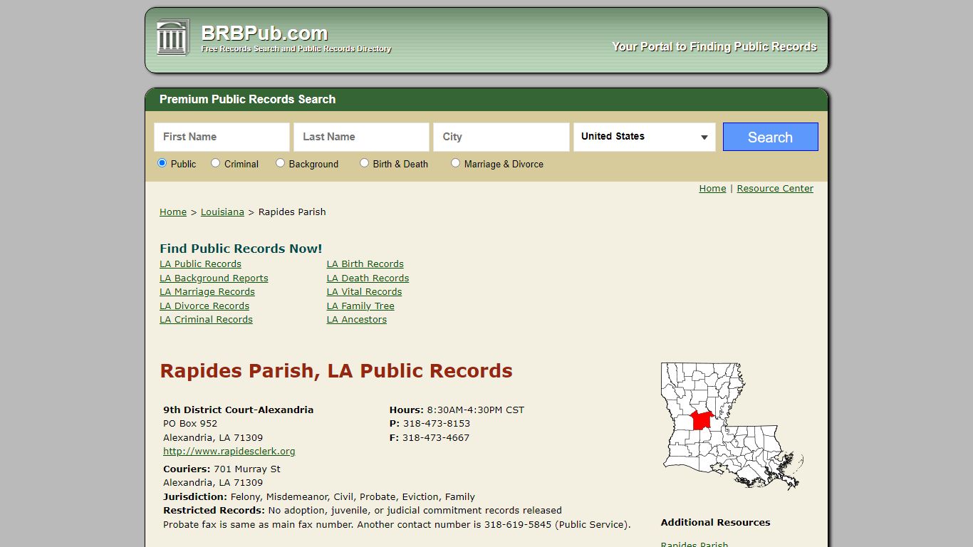 Rapides Parish Public Records | Search Louisiana Government Databases