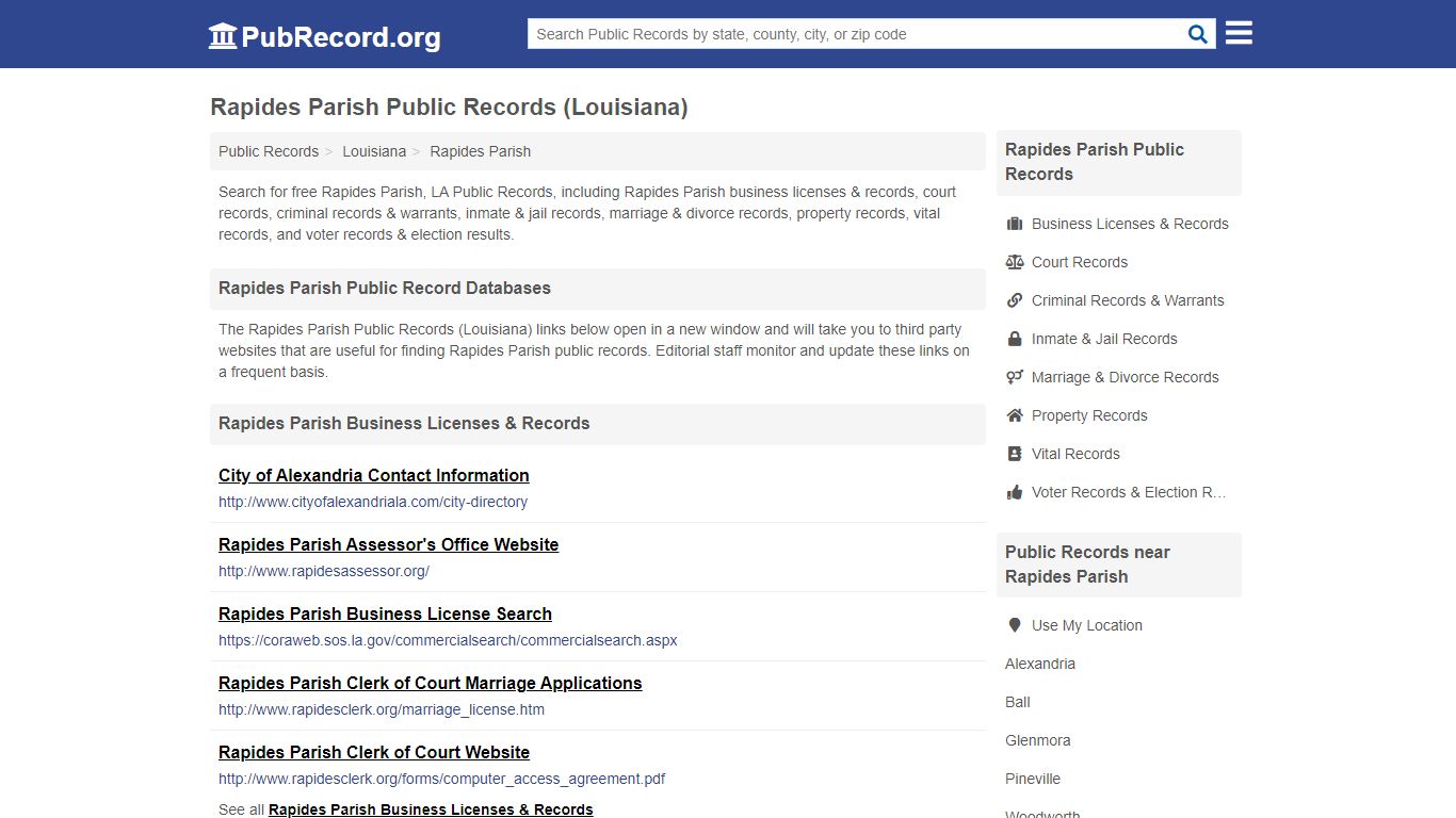 Free Rapides Parish Public Records (Louisiana Public Records)