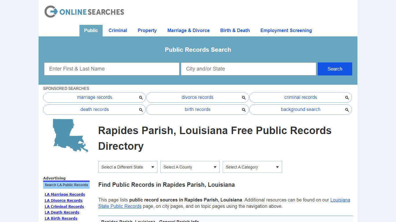 Rapides Parish, Louisiana Public Records Directory